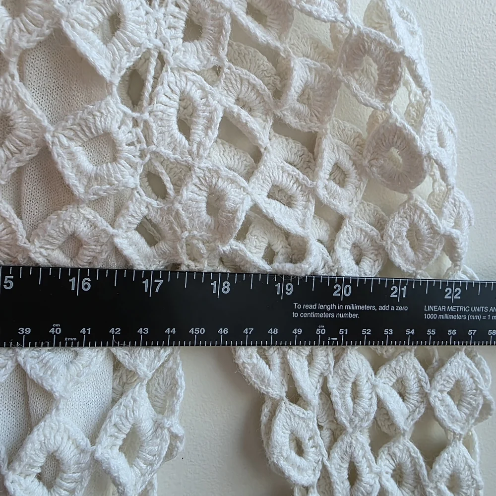 White Long Sleeve Shirt Large Coquette Whimsy Flirty Vacation Bride Petite VTG